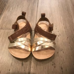 Gold and Brown Sandals